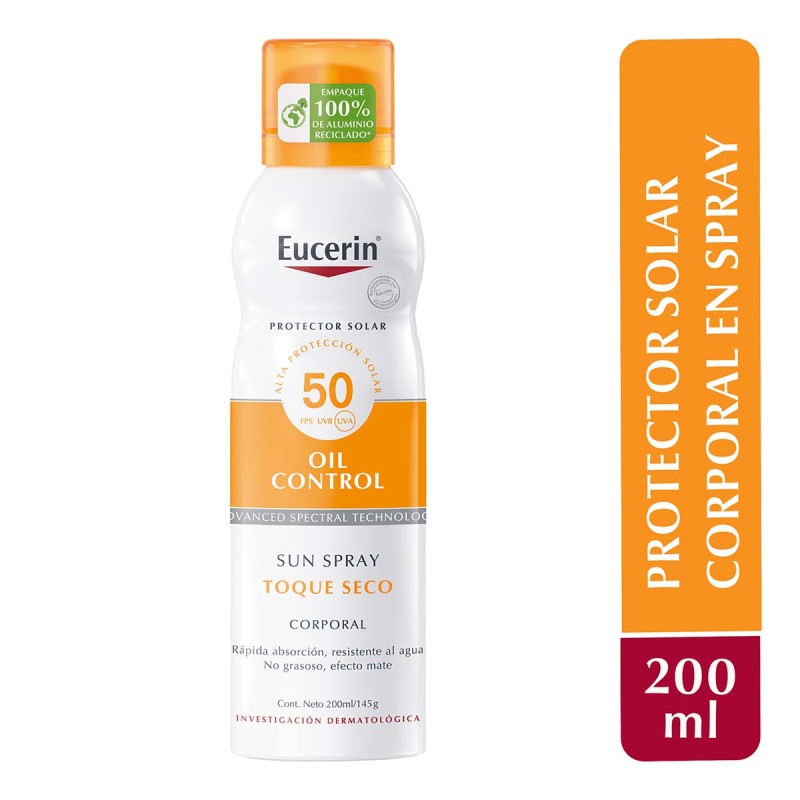 Eucerin Sun Spray Toque Seco Spf 50 Transparente 200Ml