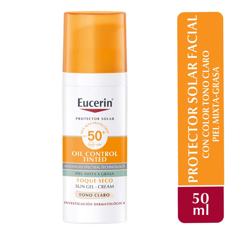 Eucerin Sun Face Oil Control Tono Claro 50+  50Ml